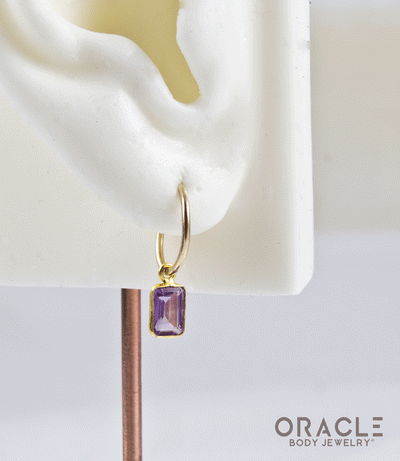 18k Yellow Gold Amethyst Charms