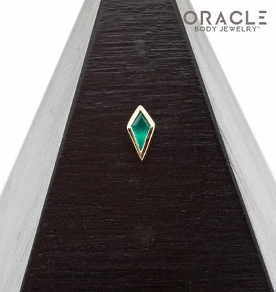14k Yellow Gold Chrysoprase Drift Threadless End