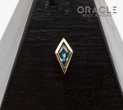 14k Yellow Gold London Blue Topaz Drift Threadless End