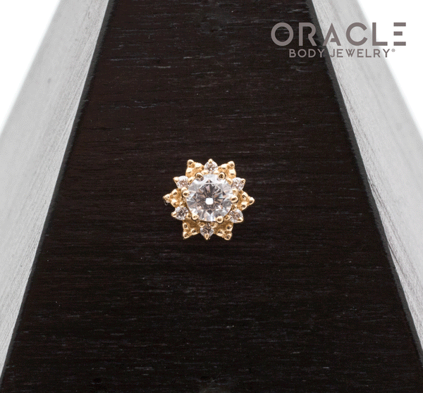 14k North Star CZ Threadless End