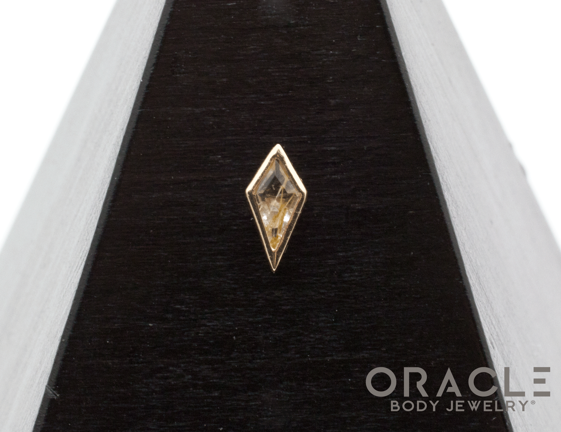 14k Yellow Gold Rutilated Quartz Drift Threadless End