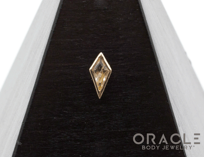 14k Yellow Gold Rutilated Quartz Drift Threadless End