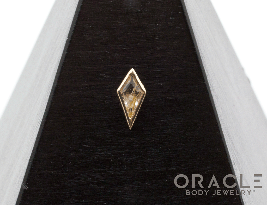 14k Yellow Gold Rutilated Quartz Drift Threadless End