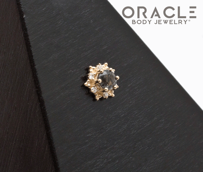 14k North Star Tourmalated Quartz and Diamonds Threadless End