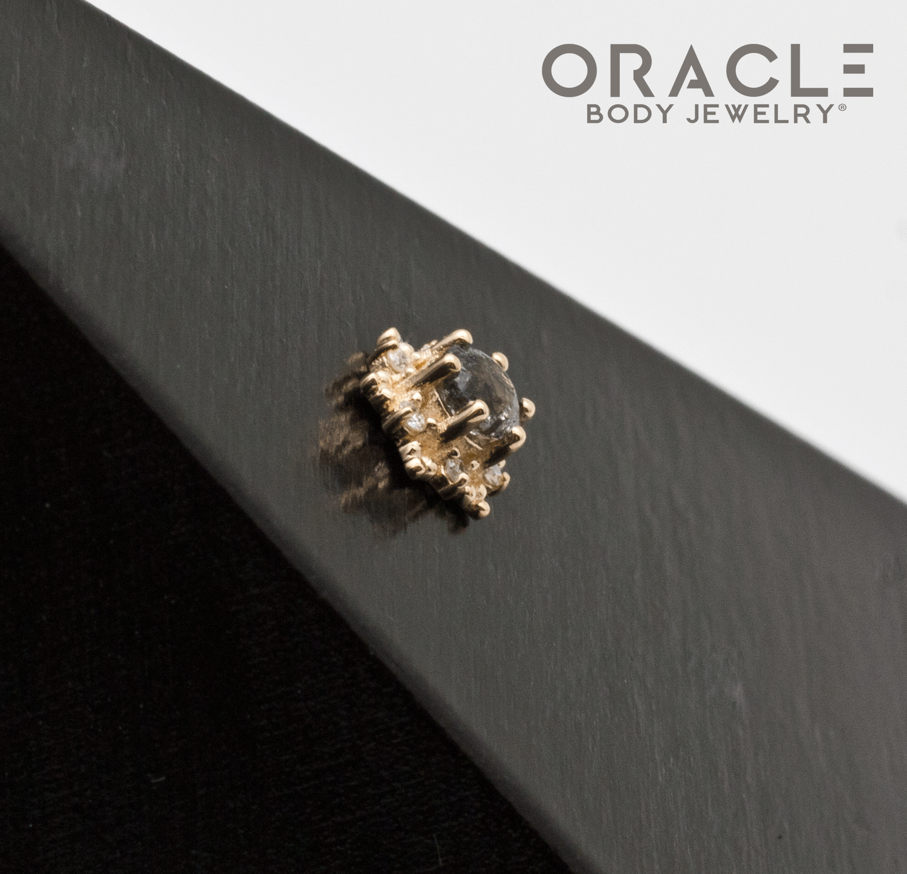 14k North Star Tourmalated Quartz and Diamonds Threadless End