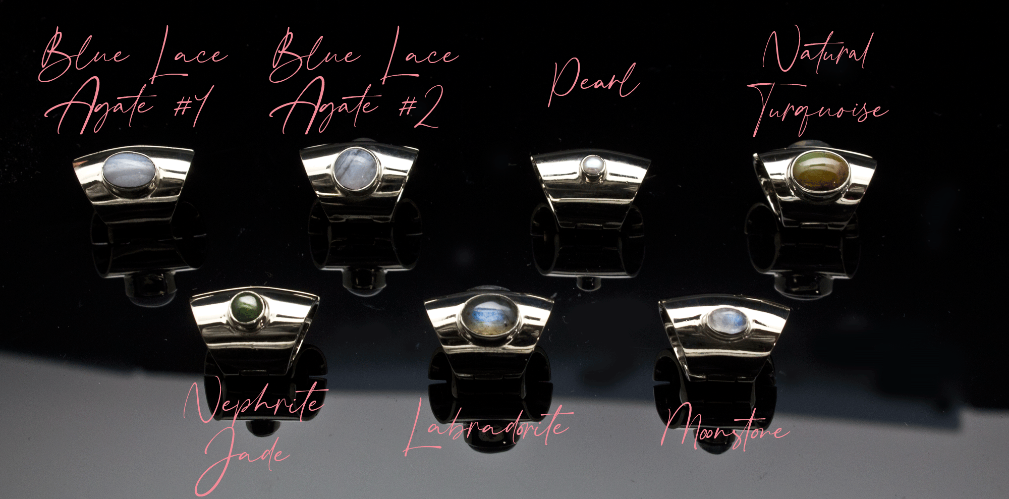 High Polish White Brass Lobe Clickers with Stones
