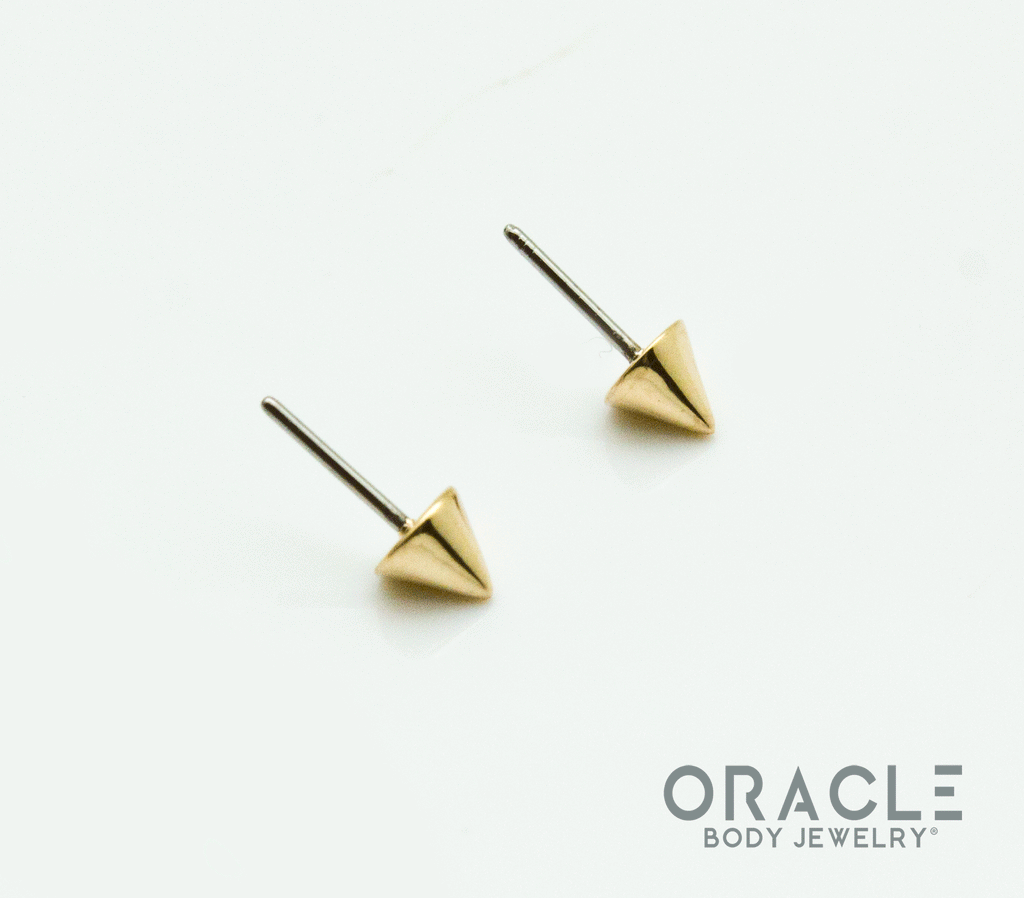 14k Spike Threadless End 3mm