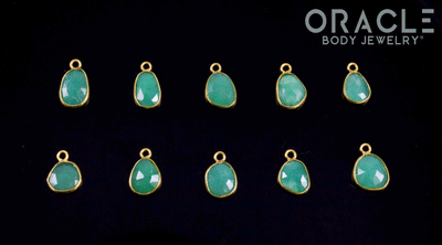 18k Yellow Gold Rose Cut Chrysoprase Charms