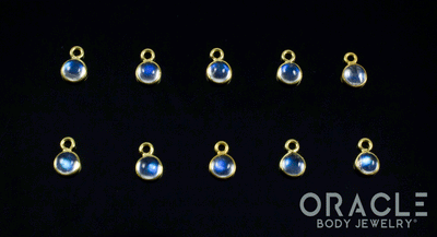 18k Yellow Gold Moonstone Charms