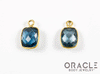 18k Yellow Gold Faceted London Blue Topaz Charms