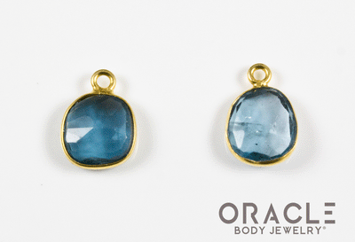 18k Yellow Gold London Blue Topaz Charms