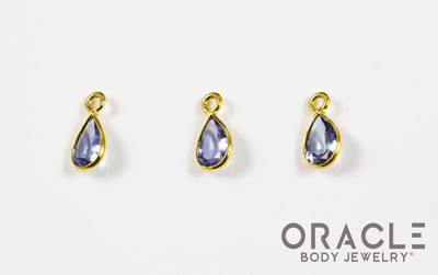 18k Yellow Gold Faceted Tanzanite Charms