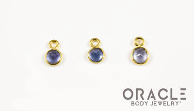 18k Yellow Gold Faceted Tanzanite Charms