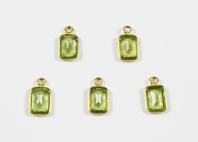 18k Yellow Gold Faceted Peridot Charms