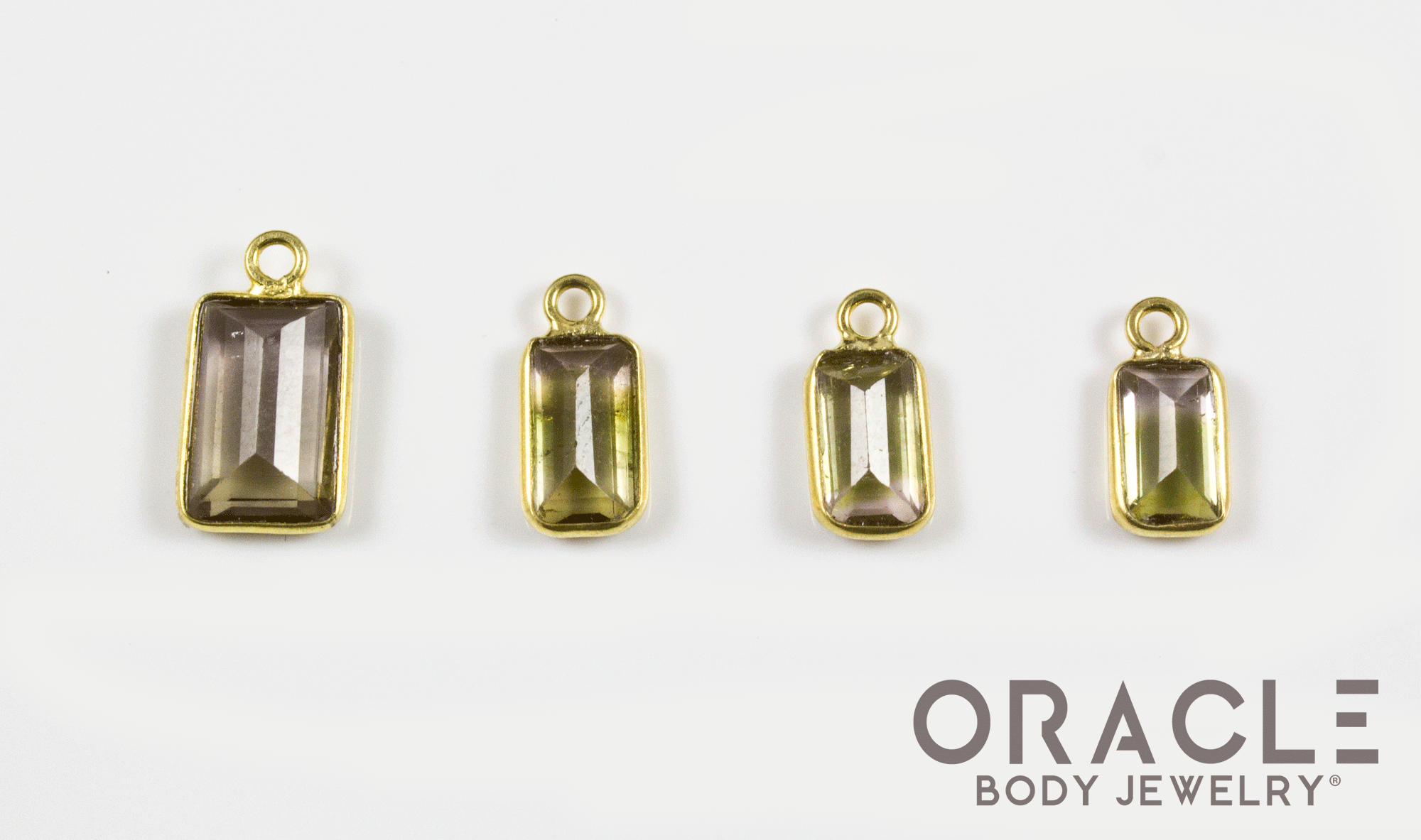 18k Yellow Gold Tourmaline Charms