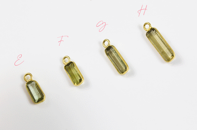18k Yellow Gold Tourmaline Charms