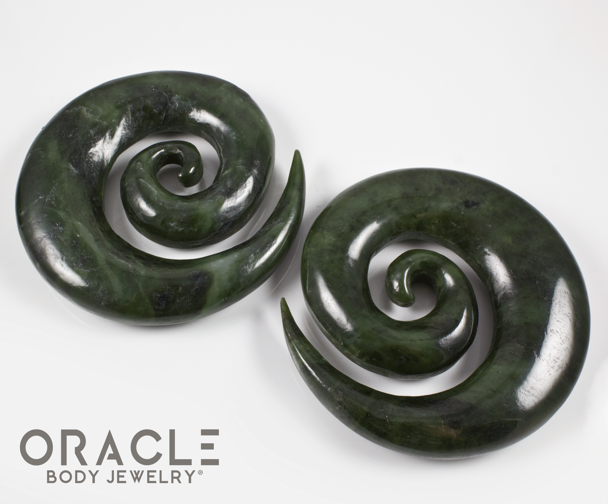 1" Nephrite Jade Spirals