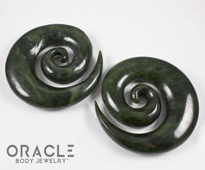 1" Nephrite Jade Spirals