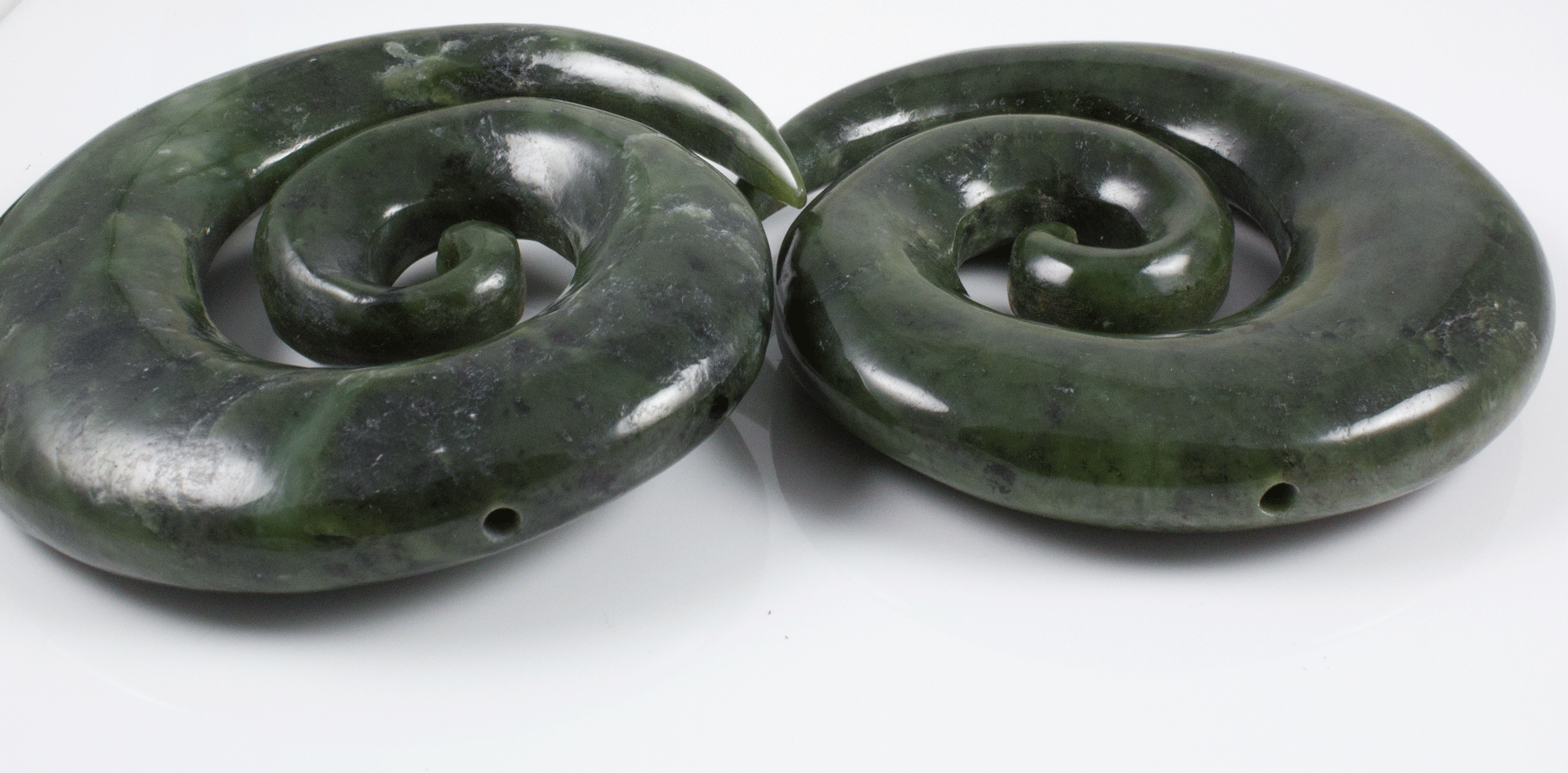 1" Nephrite Jade Spirals