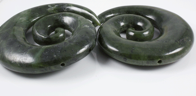 1" Nephrite Jade Spirals
