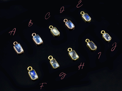 18k Rose Gold Moonstone Charms