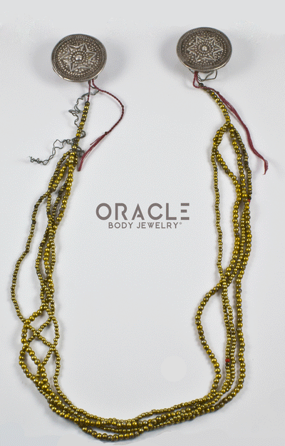 Large Akha Plugs with Chain Adornments