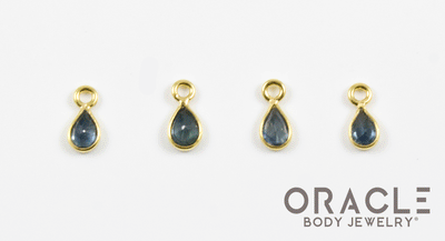 18k Yellow Gold Faceted Blue Sapphire Charms