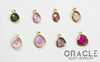 18k Yellow Gold Rose Cut Watermelon Tourmaline Charms