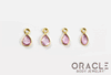 18k Yellow Gold Faceted Pink Sapphire Charms