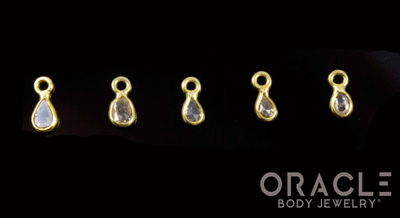 18k Yellow Gold Faceted Natural Diamond Charms