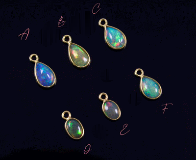 18k Yellow Gold Ethiopian Opal Charms
