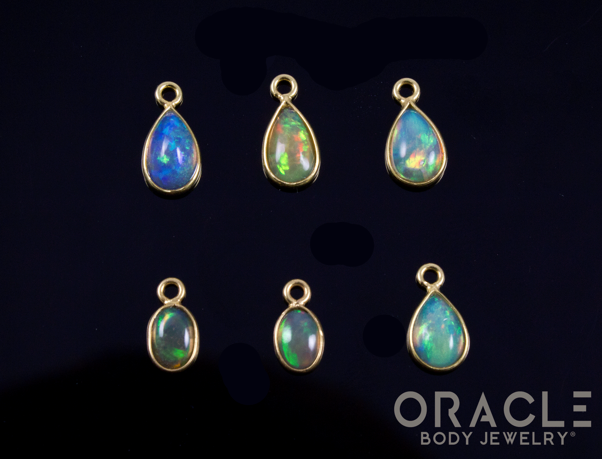 18k Yellow Gold Ethiopian Opal Charms