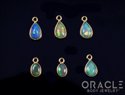 18k Yellow Gold Ethiopian Opal Charms