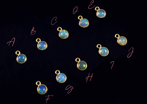 18k Yellow Gold Ethiopian Opal Charms