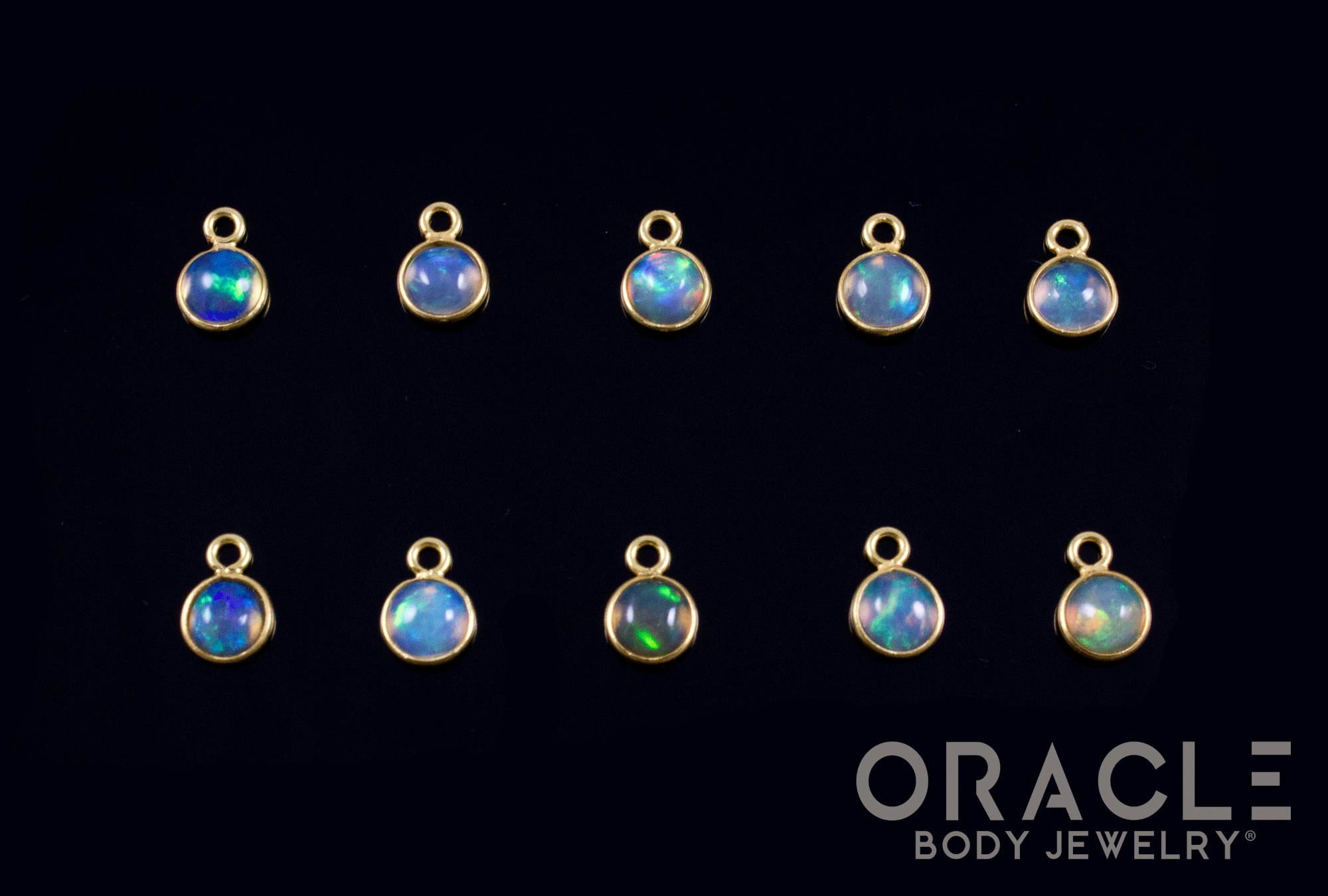 18k Yellow Gold Ethiopian Opal Charms
