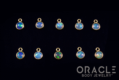 18k Yellow Gold Ethiopian Opal Charms