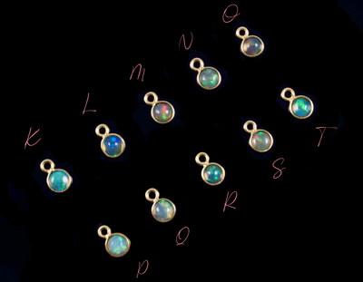 18k Yellow Gold Ethiopian Opal Charms