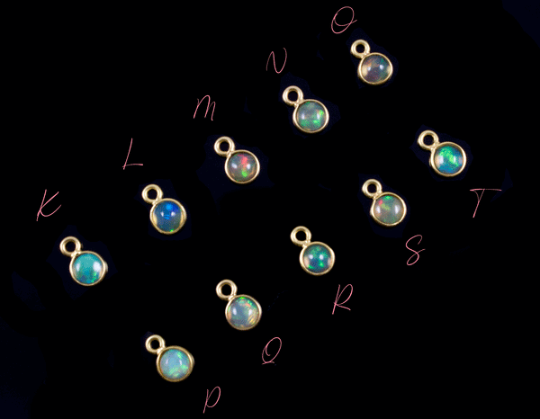 18k Yellow Gold Ethiopian Opal Charms