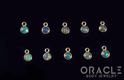 18k Yellow Gold Ethiopian Opal Charms