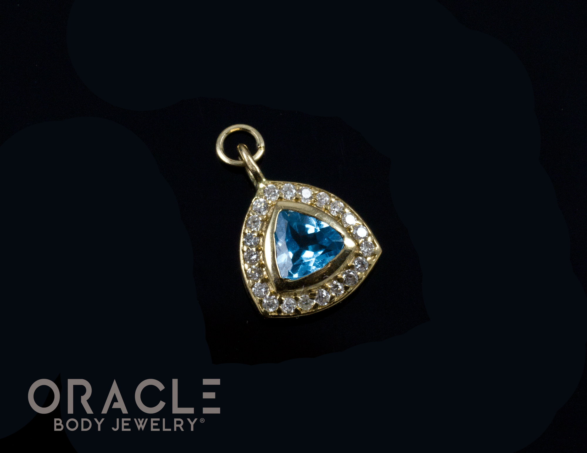 14k Yellow Swiss Topaz with Diamonds Charm