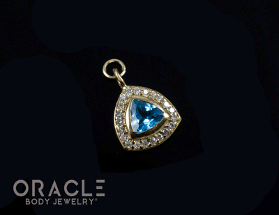 14k Yellow Swiss Topaz with Diamonds Charm