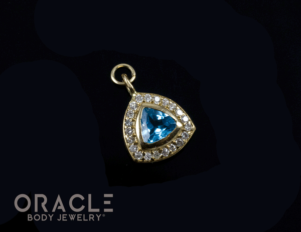 14k Yellow Swiss Topaz with Diamonds Charm