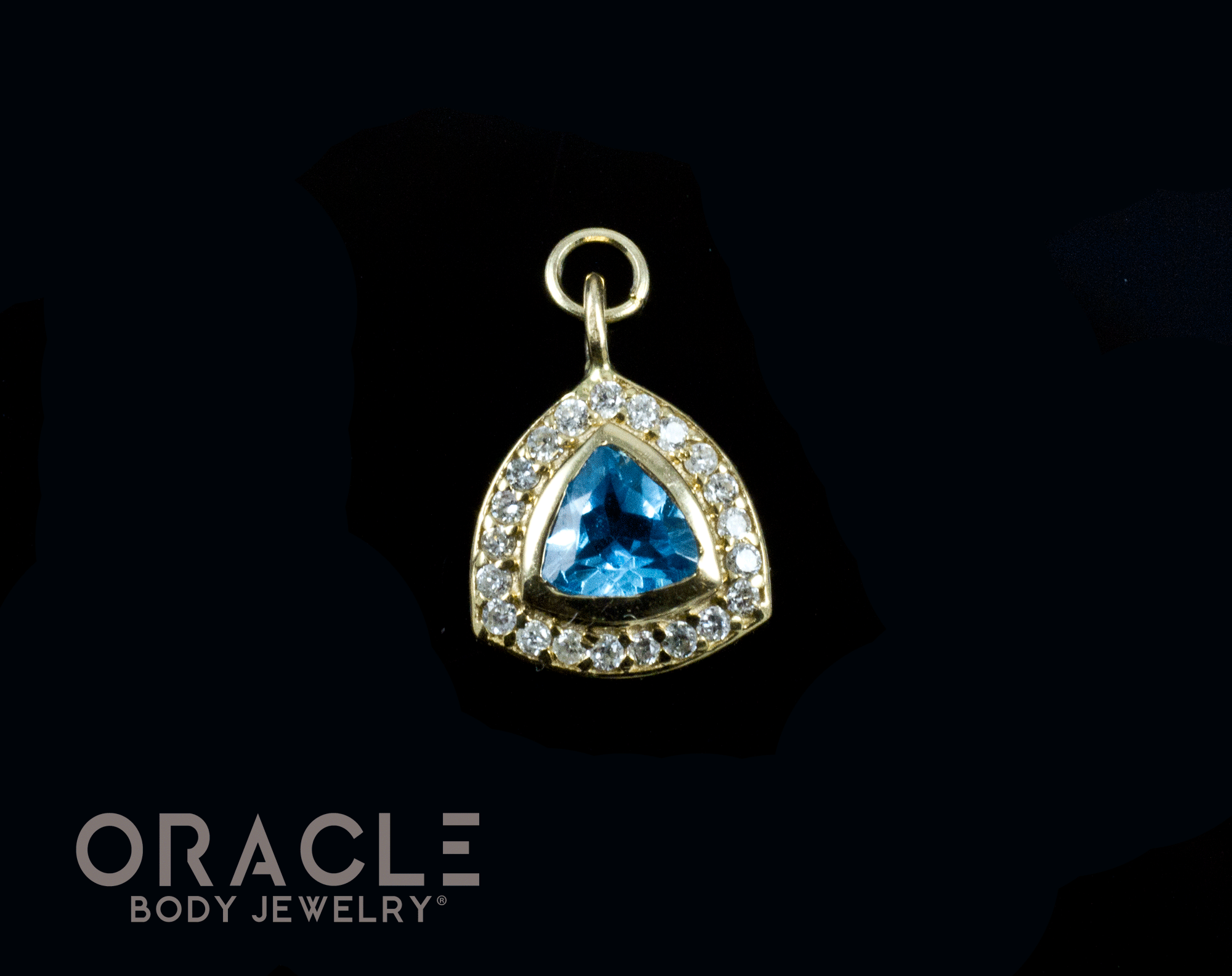 14k Yellow Swiss Topaz with Diamonds Charm