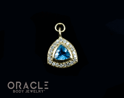 14k Yellow Swiss Topaz with Diamonds Charm