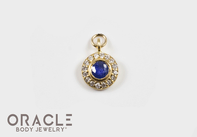 14k Blue Sapphire with Diamonds Charm