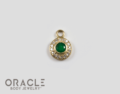 14k Emerald with Diamonds Charm