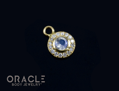 14k Moonstone with Diamonds Charm