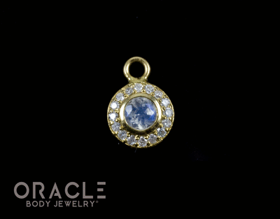 14k Moonstone with Diamonds Charm
