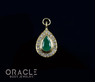 14k Emerald with Diamonds Charm