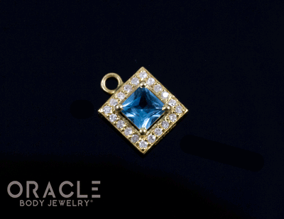 14k Swiss Topaz with Diamonds Charm